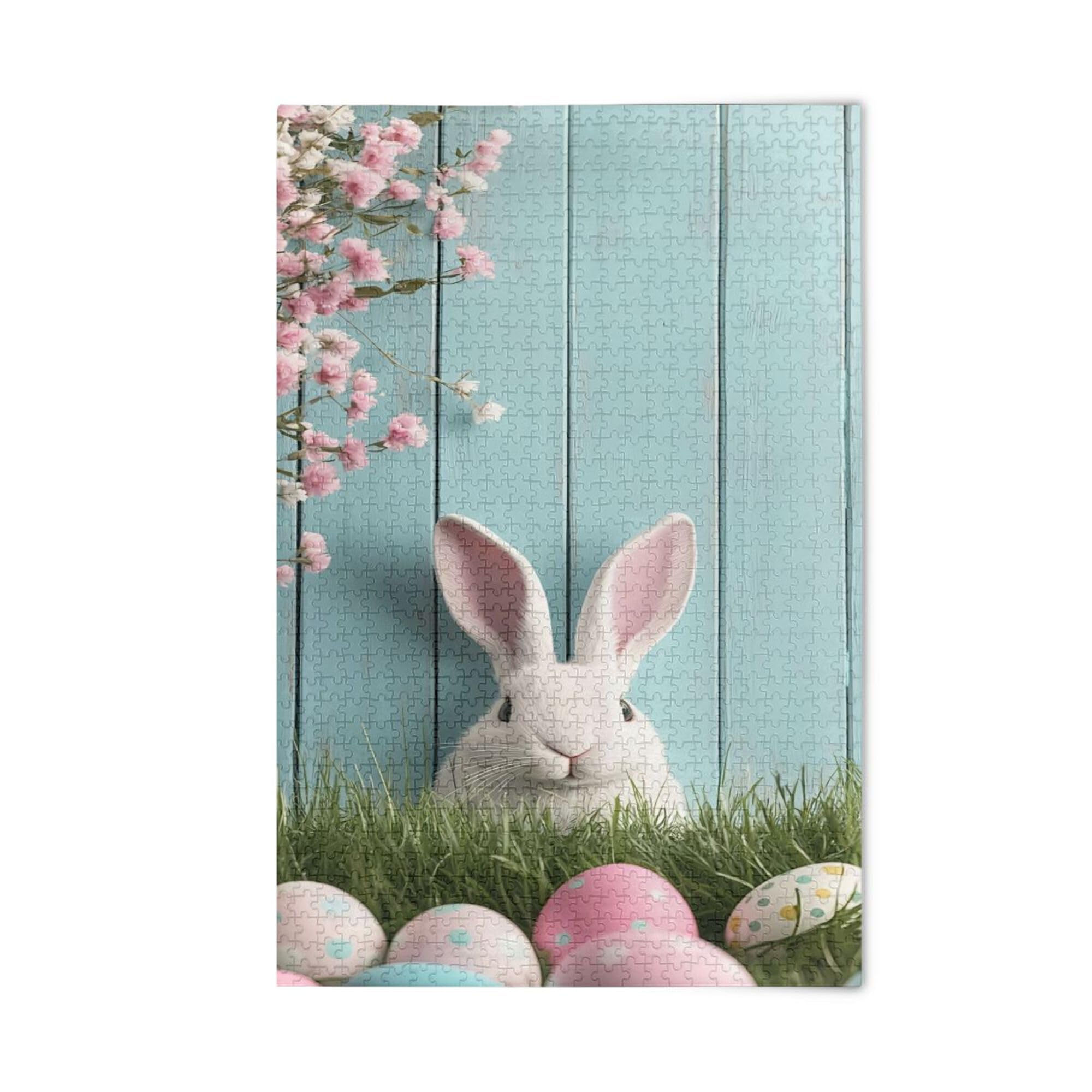 Happy Easter Bunny Rabbit Eggs Jigsaw Puzzles 1000 Pieces Toy Games Educational Gift Home Decor for Adults Kids S0406594