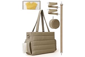 Large Diaper Bag Tote for Women, Crossbody Mommy Bag with Waterproof Bult-in Removable Diaper Bag, Hospital Travel Organizer