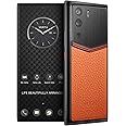 METAVERTU Web 3.0 Calfskin 5G Phone, Unlocked Android Smartphone, Secure Encrypted, Double Systems, 64MP Camera, 144Hz AMOLED Curved Display, Dual SIM, Fast Charge (Enameled, Orange, 18G+1T)