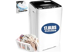 Nictemaw Portable Washing Machine 17.8Lbs Capacity Portable Washer 2.3 Cu.ft Full-Automatic Compact Laundry Washer With Drain Pump,10 Wash Programs 8 water levels with LED display Ideal for Home
