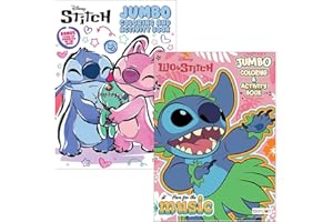 DISNEY STITCH Disney Lilo & Stitch Coloring and Activity Book Set - 2 Pack | Lilo&Stitch: Here for The Music and Stitch&Angel Ohana