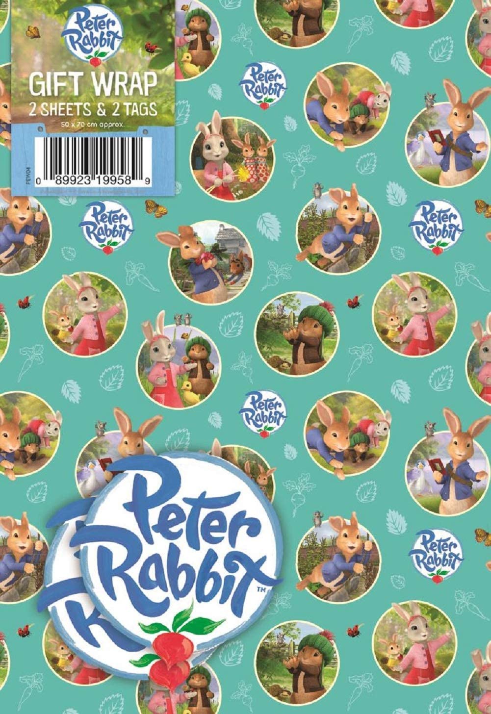 Peter Rabbit Wrapping Paper 6 Sheets 6 Tags Sheet Size 70cmx50cm Official Product Responsibly Resourced