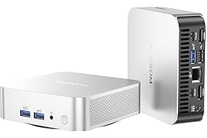 GEEKOM A6 Mini PC with AMD Ryzen 7 6800H, 32GB DDR5 RAM, 1TB PCIe 4.0 NVMe SSD, Radeon 680M, Compact Aluminium Design Windows 11 Pro Desktop Computer with USB4/8K/Wi-Fi 6E/BT 5.2/SD Slot