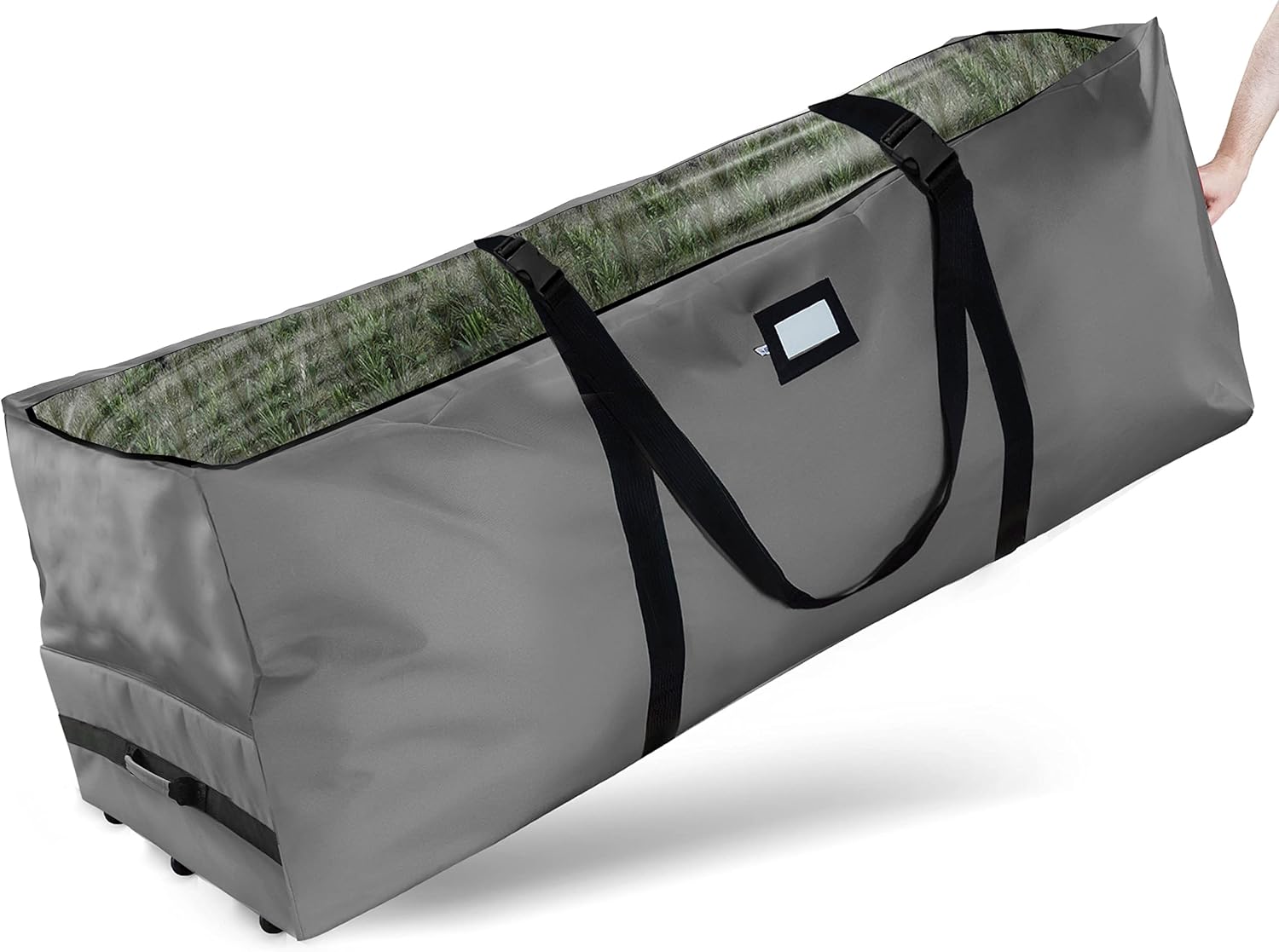 Holiday Décor Storage - Zober Large Rolling Christmas Tree Storage Bag, Fits Up to 9ft. Wide Open, Clear Top Artificial Tree Storage, Durable Handles & Wheels for Easy Carrying & Transport