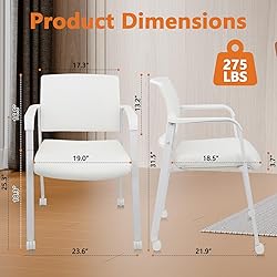 CLATINA Stacking Office Chairs with Wheels | Mesh