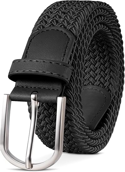 TANGCHAO Stoffgürtel Stretchgürtel Elastik Flechtgürtel Geflochtener und Elastischer Dehnbarer Gürtel für Damen und Herren Breite 3.3cm Länge 90 cm bis 135 cm