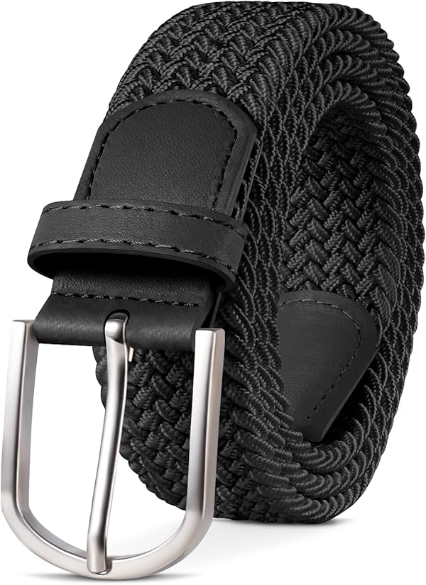 TANGCHAO Stoffgürtel Stretchgürtel Elastik Flechtgürtel Geflochtener und Elastischer Dehnbarer Gürtel für Damen und Herren Breite 3.3cm Länge 90 cm bis 135 cm