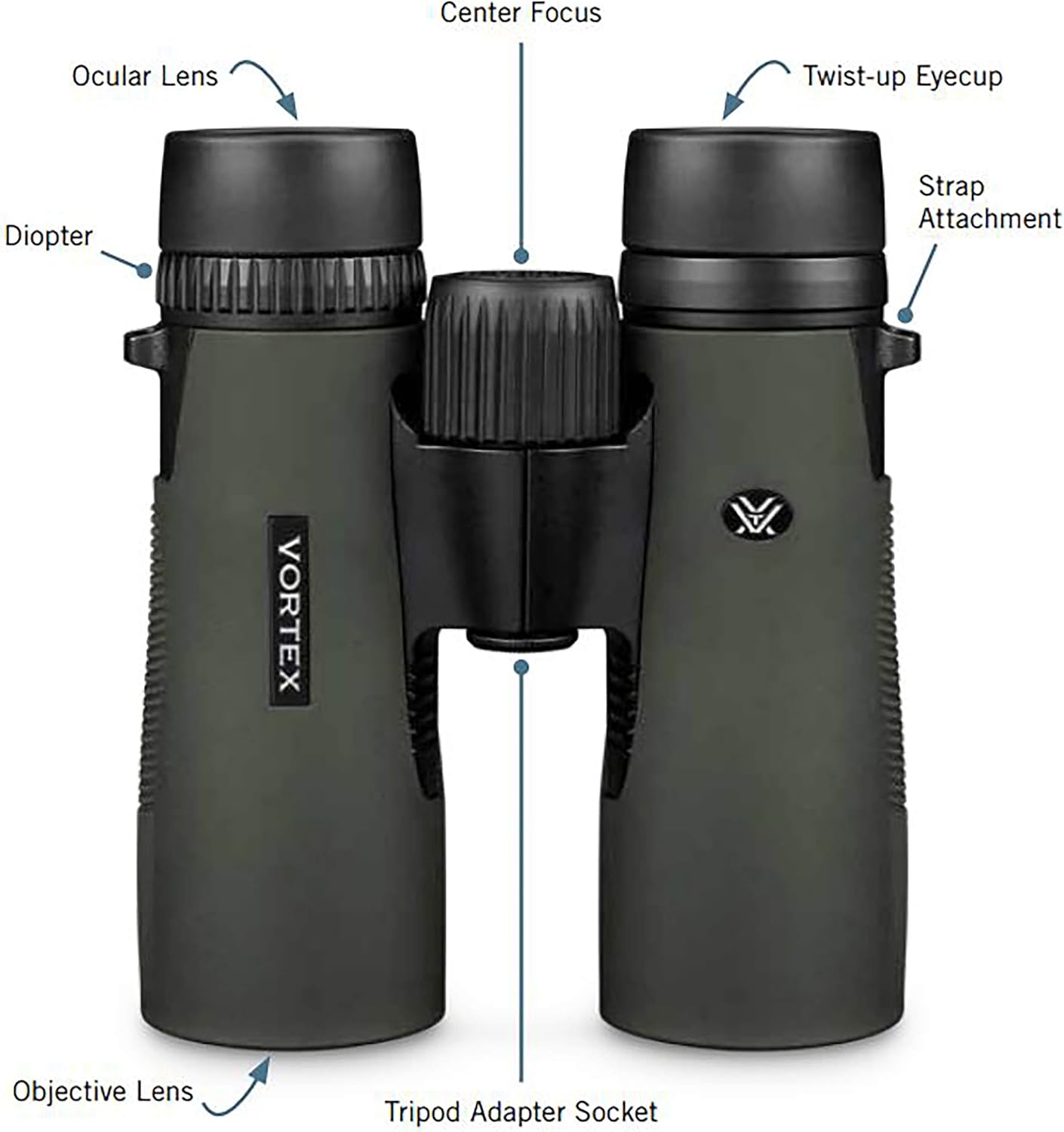Vortex DB-215 Optics Diamondback HD 10x42 Binoculars, Black: Sports & Outdoors