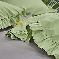 CLOTHKNOW Green Ruffles Comforter Set Full 3Pcs