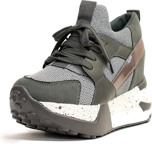 Amazon Antelope スニーカー レディース おしゃれ 厚底 インヒール 黒 グレー ベージュ 足長 韓国 可愛い コンサート グレー L 23 5 24 0cm スニーカー