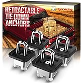 Tigeracing Inner Bed Tie Down Anchors Retractable Truck Bed D Ring Compatible with 2007+ Silverado & Sierra 1500 2500 3500/2015+ Colorado & Canyon - 3000LBS Capacity Only Fit SideWall of 4