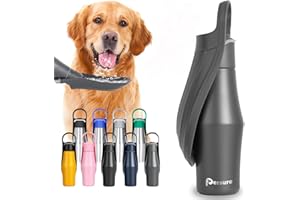 Persure 27 OZ Dog Water Bottle Portable Stainless Steel Convenient Pet Water Dispenser, Leak Proof Puppy Travel Water Bowl for Dog Outdoor Walking, Hiking, Perfect Size for All Dog Breeds, Whole Grey