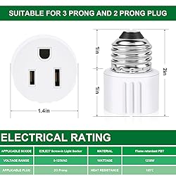Outlet Light Socket Adapter,Screw in Outlet