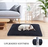 BVAGSS Memory Foam Dog Bed Mat 91x58cm Dark Grey Reversible Plush Velvet view 7
