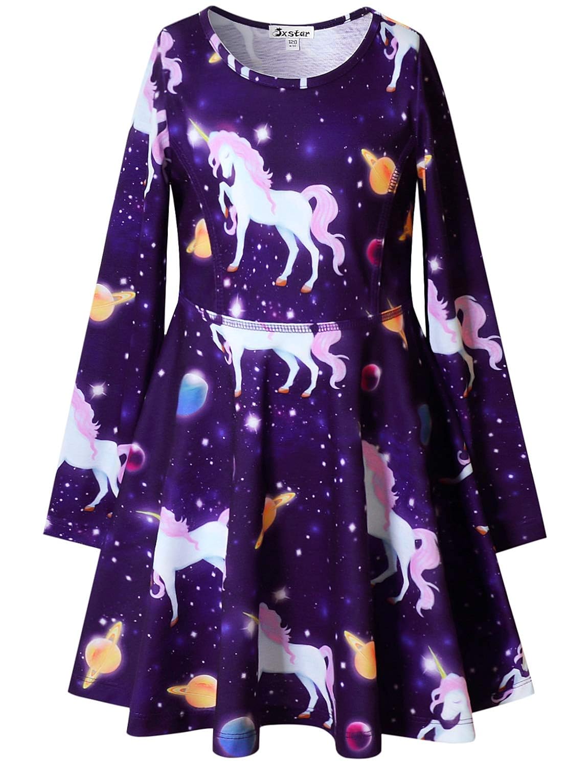 Buy Long Sleeve Unicorn Dresses for Little Girls Kids Cotton Fall