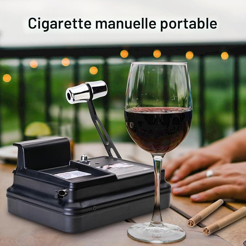 Machine à rouler les cigarettes + étui à cigarettes + 20 tubes filtrants non blanchis - injecteur de tabac manuel pour tubes de 8 mm de diamètre, complet avec accessoires roulants