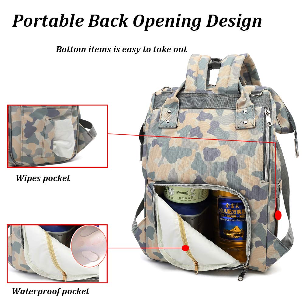 Baby Diaper Bag Backpack Waterproof Stroller Strap Insulated Bag
