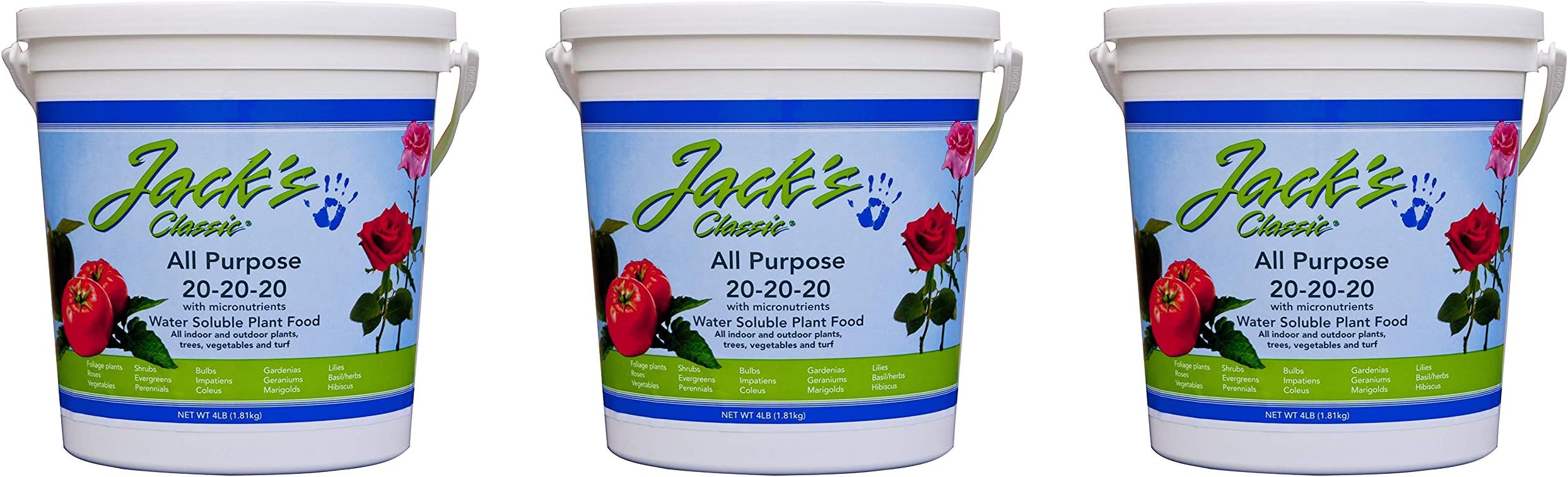 J R Peters Inc (52064) Jacks Classic No.4 20-20-20 All Purpose Fertilizer (Thrее Рack)