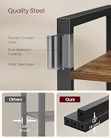 VASAGLE 4-Tier Bookshelf Steel Frame Rustic Brown 30x66x120 cm LLS60BX view 5