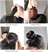 MORGLES Hair Donuts for Buns 4pcs Set with 10 Bobby Pins Brown view 6