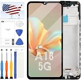 Incell Screen Replacement for Samsung Galaxy A16 5G SM-A166B SM-A166P SM-A166E LCD Display Touch Screen Digitizer Assembly Repair Kit - Black with Frame(Not for 4G)