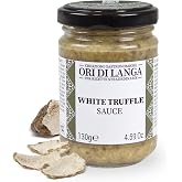 Ori di Langa Alba White Truffle Sauce with Mushrooms - 4.59 oz | Gourmet sauce made with Alba truffles and mushrooms. Perfect for pasta, spreads, pizza, meats, and gourmet dishes.