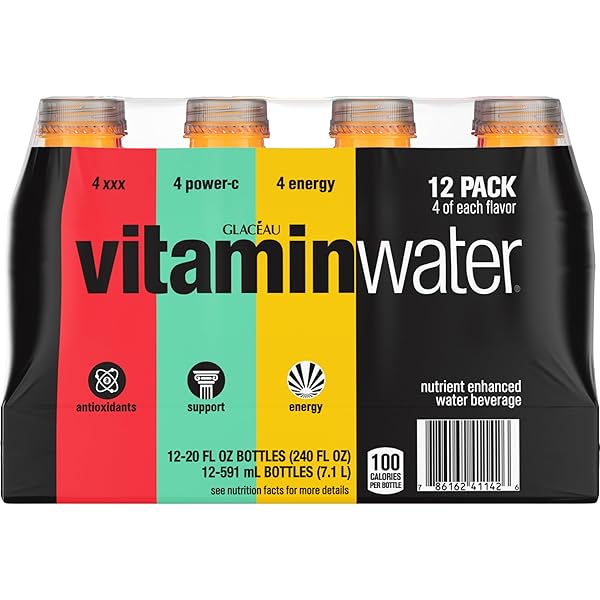 VITAMINWATER VARIETY PACK BOTTLES, 20 FL OZ, 12 PACK