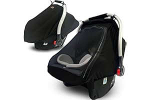YAZELY Car-Seat Canopies-Covers for Babies - Durable Baby Car Seat Cover for Boy Girl,Privacy and Sun Shield Protetion with Bug Net Dustproof for Infants Car Seat Spring Summer
