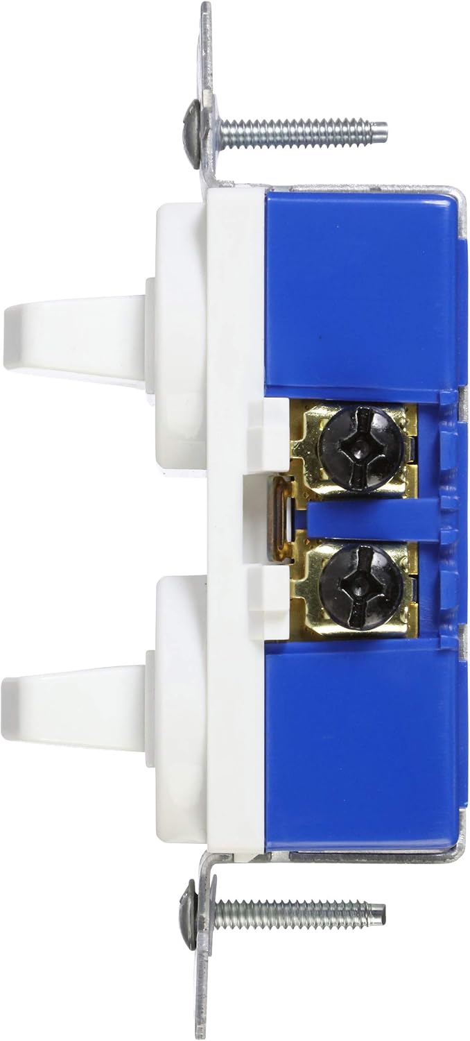 EATON 271W-BOX Arrow Hart 271W Duplex Grounding Toggle Switch, 120/277 Vac, 15 A, 1 Pole, White - Electrical Outlet Boxes - 