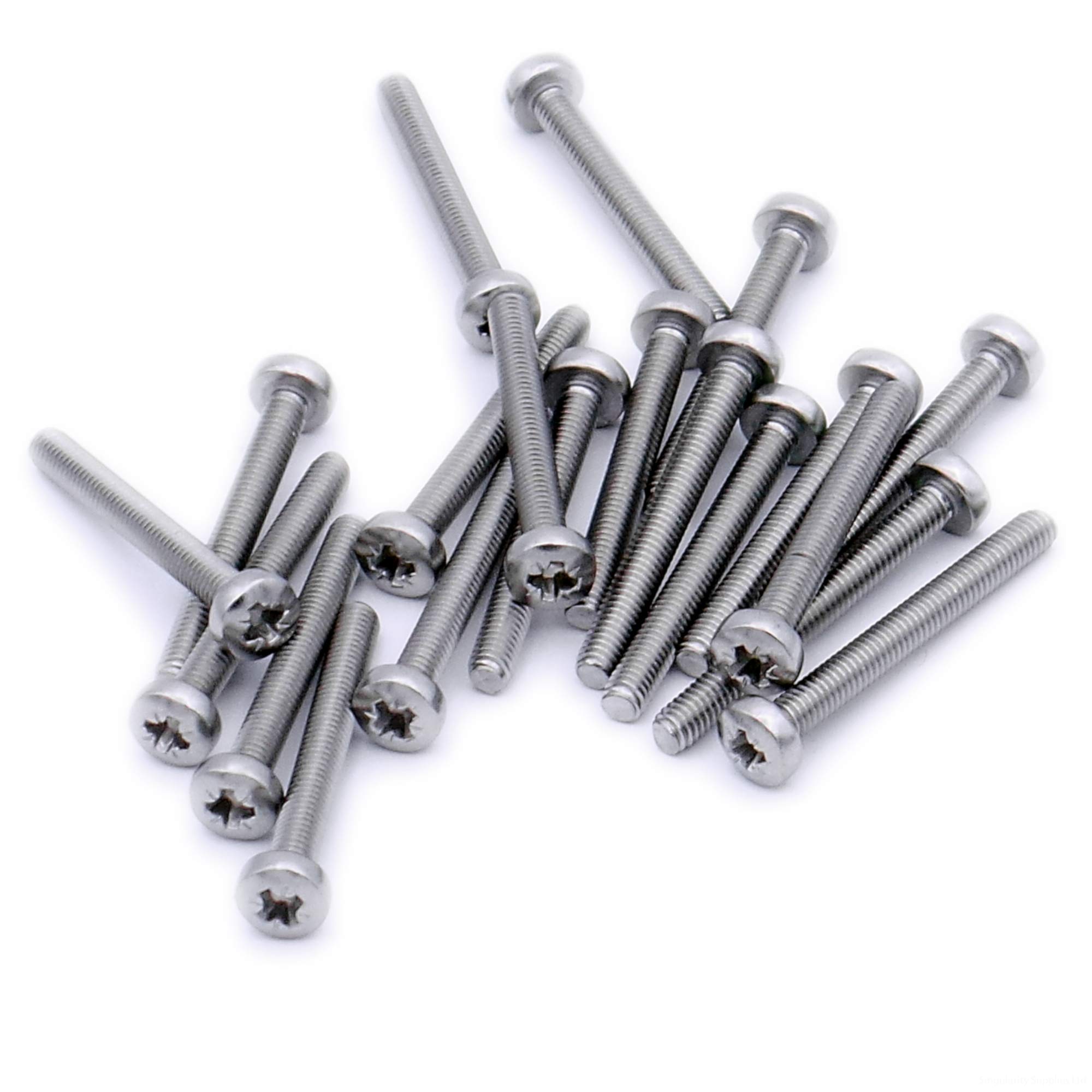 M5 (5mm x 12mm) Pozi Pan Machine Screw (Bolt) - Stainless Steel (A2) (Pack of 20)