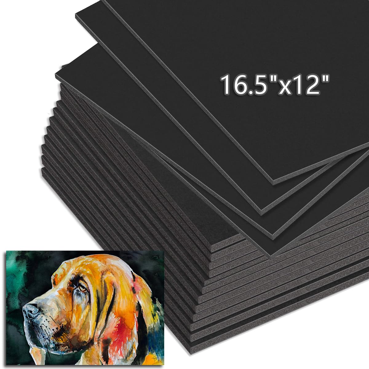 AYSUM 16 Pack A3 Foam Board Black Polystyrene Foam Sheet for Photo Framing, Art Display and Handicraft (297x420mm)