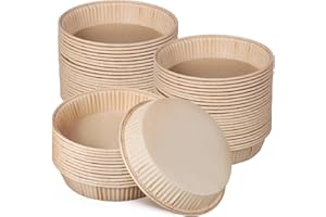 PLAFOPE 100pcs 4-inch Round Paper Tart Pans, Microwave Safe Mini Baking Cups for Quiche and Small Pies,