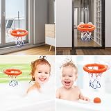 Vicloon Baby Bath Toys Bath Basketball Hoop Set with 5 Balls Suction Cup view 7