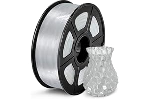 SUNLU 3D Printer Filament 1.75mm, Neatly Wound 3D Printing Filament, +/- 0.02 mm Dimensional Accuracy, Fits Most FDM Printers, 1kg Spool, Transparent PLA