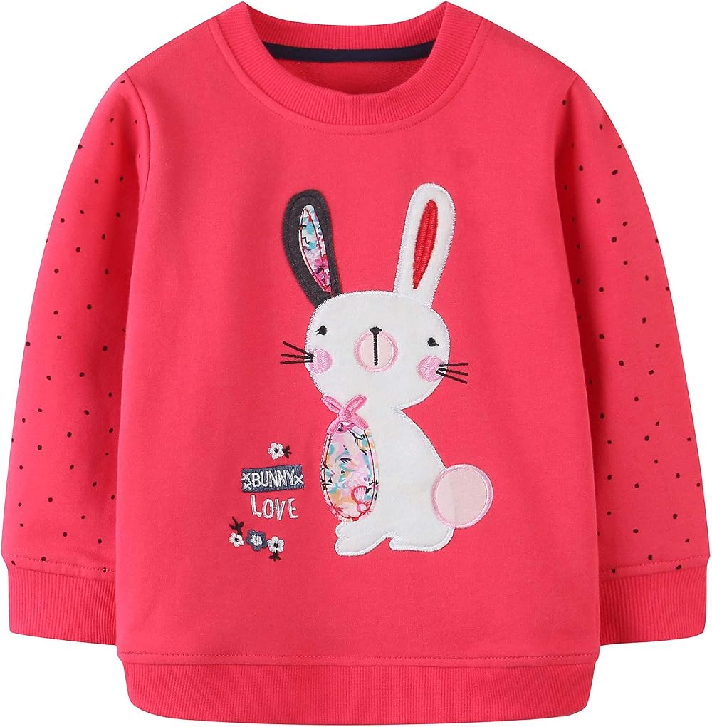 TEDD Kids Sweatshirt 100% Cotton Long Sleeve Top Hedgehog Fox Butterfly Girl