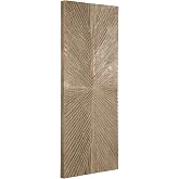 Signature Design by Ashley Carved Sunburst Wood Wall Decor, Large Wall Art | Abstract pattern in a distressed brown finish, Versatile horizontal or vertical mounting for living rooms, Lenora Series