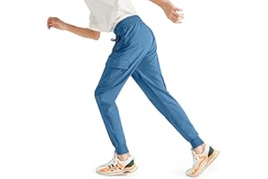 Libin Boy's Youth Cargo Joggers Pants Quick Dry Hiking Active Pull-On Lightweight Tapered Pants for Sports Outdoor Running