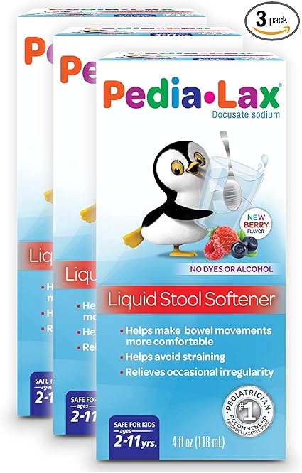 Amazon Com Pedia Lax Liquid Stool Softener For Kids Ages 2 11 Berry Flavor 4 Fl Oz 3 Pack Health Personal Care