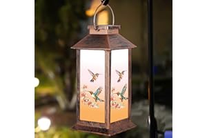 DOORKEER Hummingbird Solar Lantern Outdoor Waterproof Hummingbird Garden Decor Birthday Gifts for Women Mom and Grandma Solar LED Decorative Hanging Light for Yard,Patio,Lawn,Backyard,Front,Porch