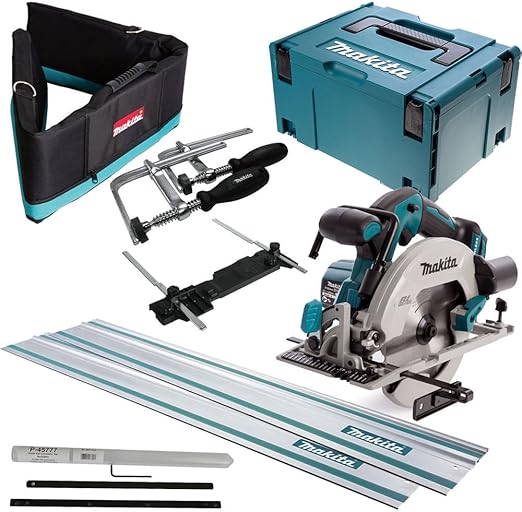 Makita DHS680 18V Brushless Circular Saw with 1 x Guide Rail Adaptor, 2