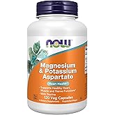 NOW Foods Supplements, Magnesium & Potassium Aspartate with Taurine, Heart Health*, 120 Veg Capsules