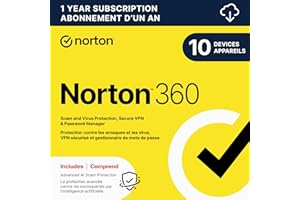 Norton 360 2026, Antivirus software for 10 Devices – Includes Advanced AI Scam Protection, VPN and PC Cloud Backup [Download]