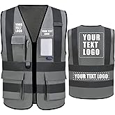 A-SAFETY High Visibility Reflective Safety Vest Customize Logo (XS-8XL)