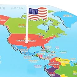Monique Wooden Puzzle World Map Board Flag Matching