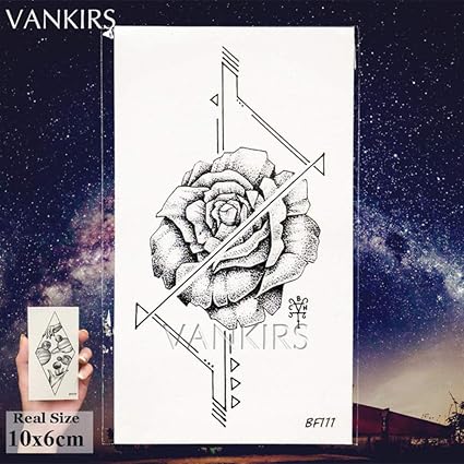 Tzxdbh 3pcs Noir Autocollant De Tatouage Femelle Géométrique