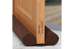 Home Intuition 36 inch Twin Door Draft Stopper for Bottom of Doors Weather Stripping, Brown