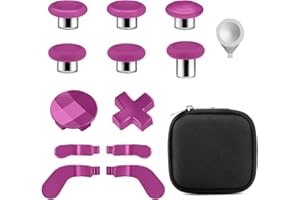 VANPARK Accessories for Xbox One Elite Series 2 Controller(Model 1797), Metal Thumbsticks Paddles Joysticks Replacement Parts Kits Compatible with Xbox Elite Wireless Controller Series 2 Core(Magenta)