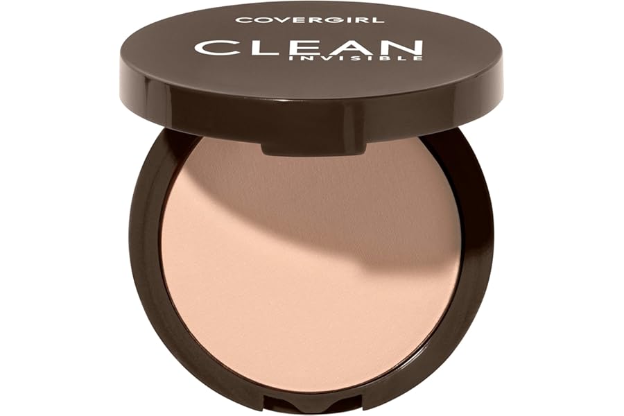 Covergirl Clean Invisible Pressed Powder, Lightweight, Breathable, Vegan Formula, Creamy Natural 120, 0.38oz