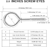 YGAOHF 2.5 in Eye Hooks Screw 10 pcs 304 Stainless Steel Rustproof 200 Lbs view 3