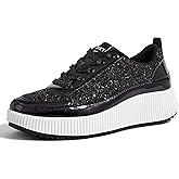 LUCKY STEP Women's Platform Sneakers Rhinestone Fashion Chunky Casual Sparkly Retro Braided Walking Shoes